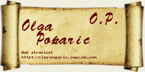 Olga Poparić vizit kartica